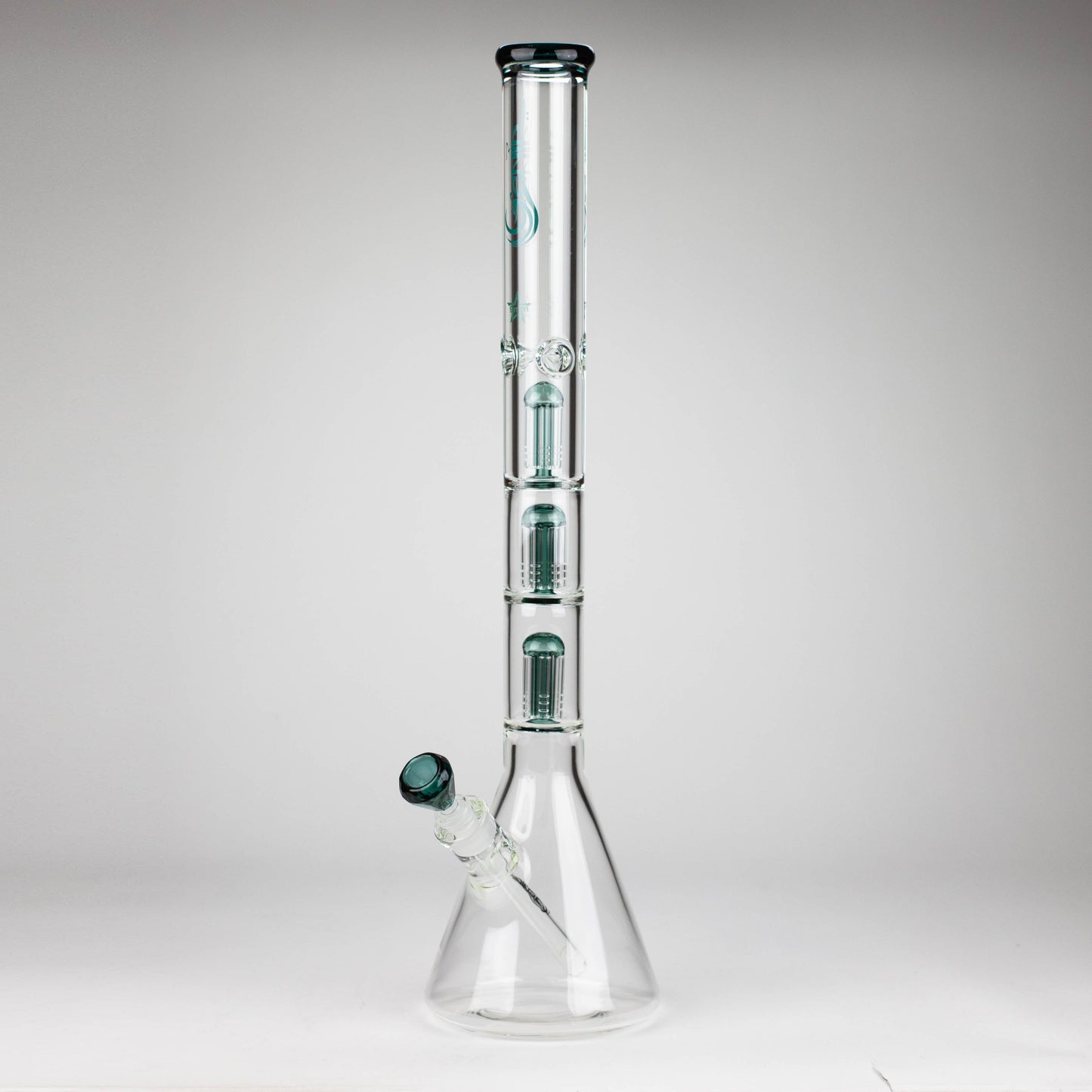 GENIE | 24" 9mm Triple Percolator Beaker Glass Bong [GB1907]