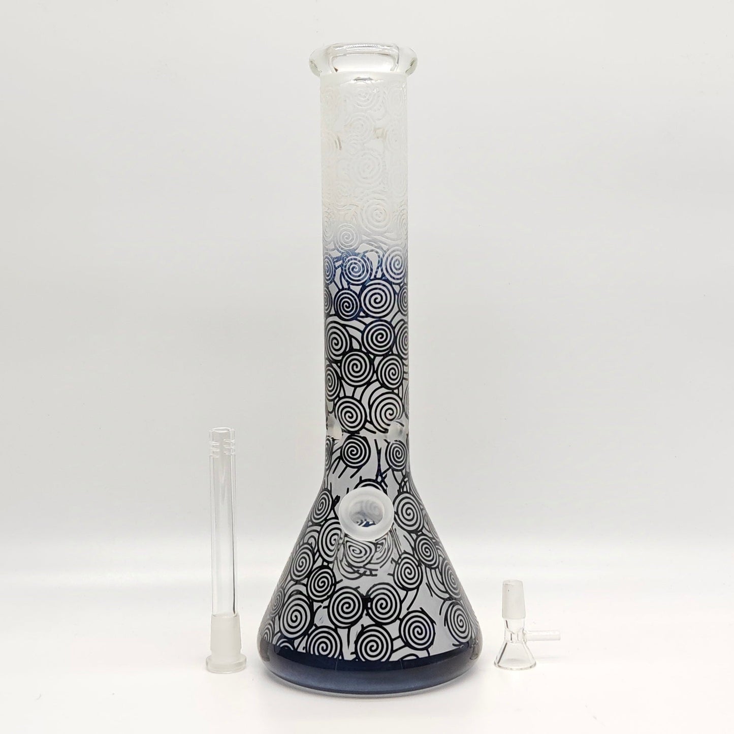 14" 5mm Abstract Design Beaker Glass Bong [LOT0072]