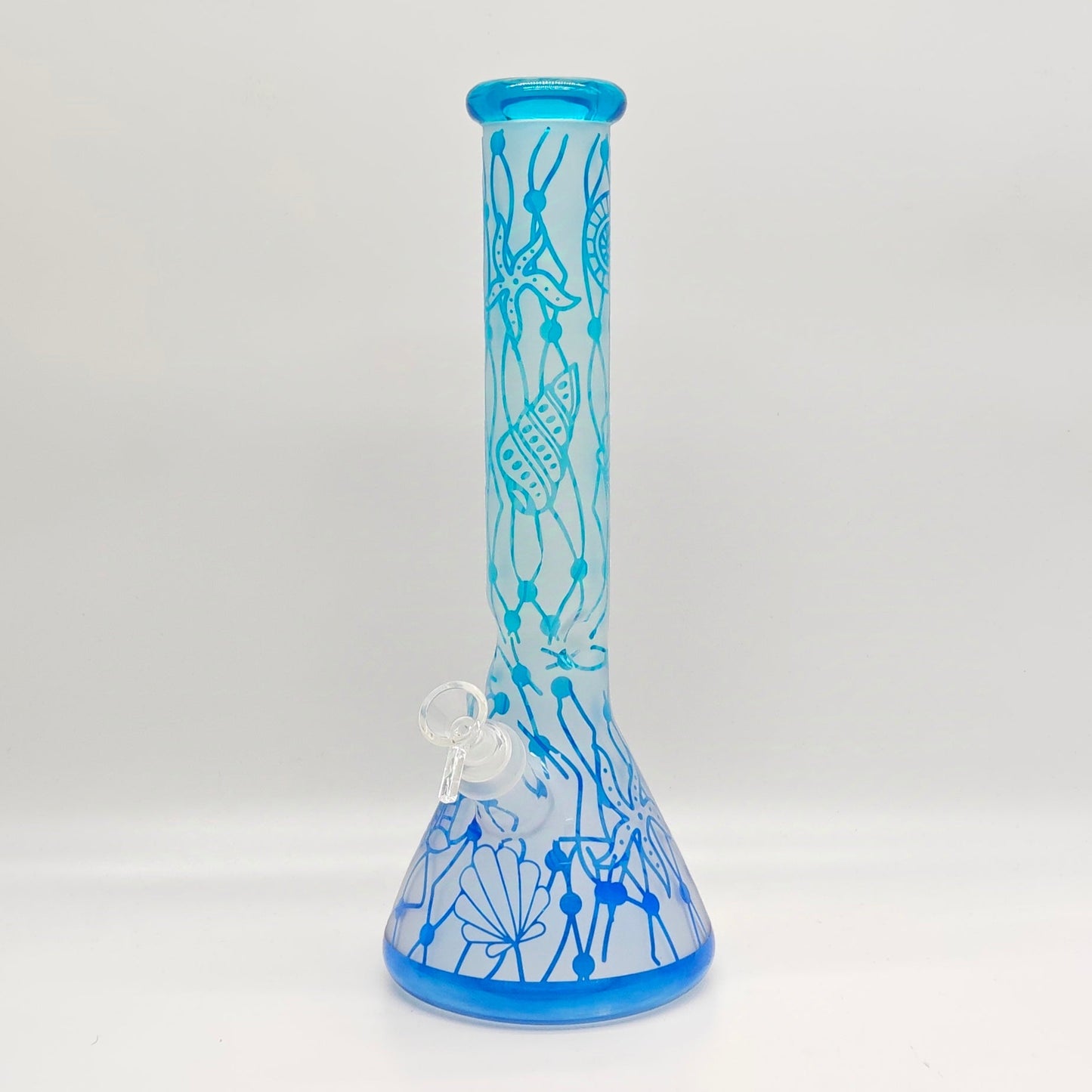14" 5mm Abstract Design Beaker Glass Bong [LOT0072]