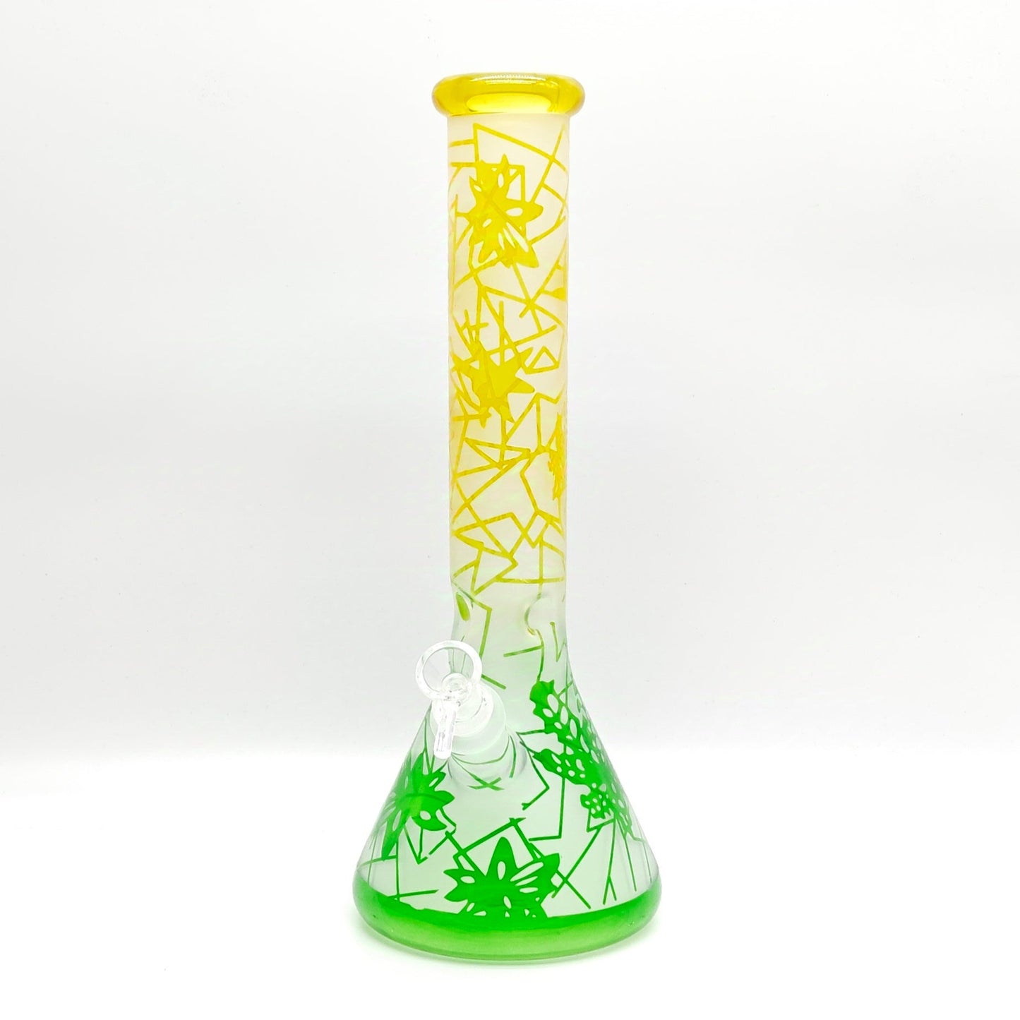 14" 5mm Abstract Design Beaker Glass Bong [LOT0072]