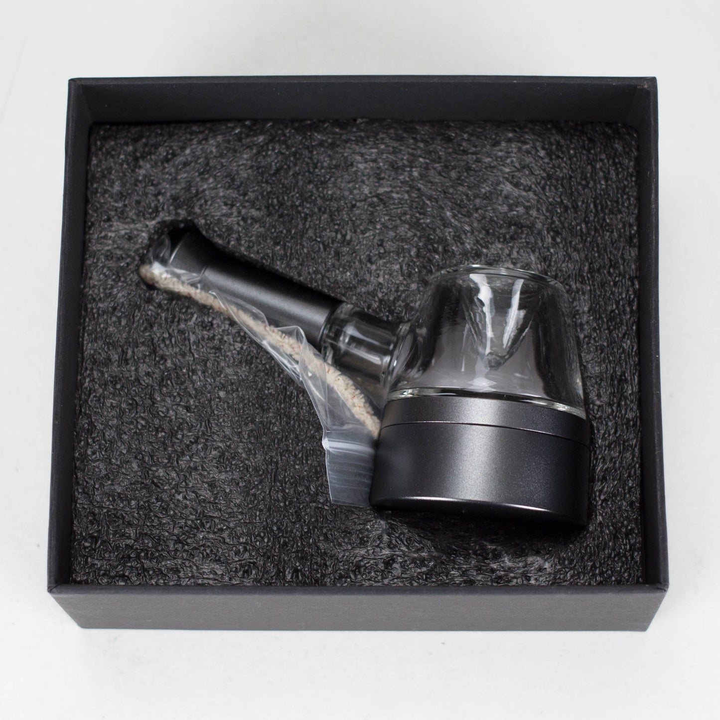 5" Pipe -Aluminum+Glass, Flat Base Black Color [YD2000]