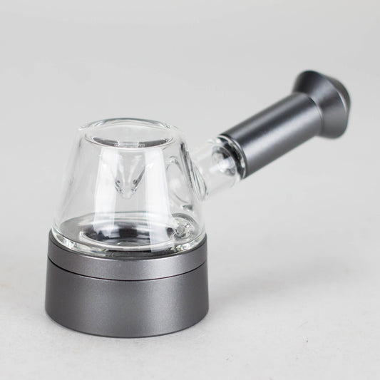 5" Pipe -Aluminum+Glass, Flat Base Black Color [YD2000]