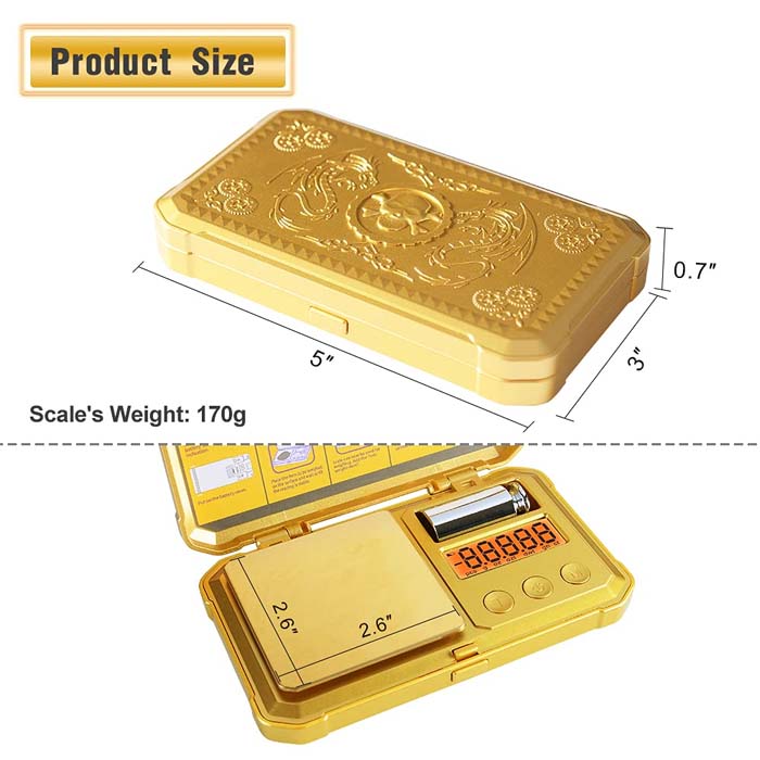 Fuzion | 24K-50 Gold 50g*0.001g Mini Scale With 50g Weight