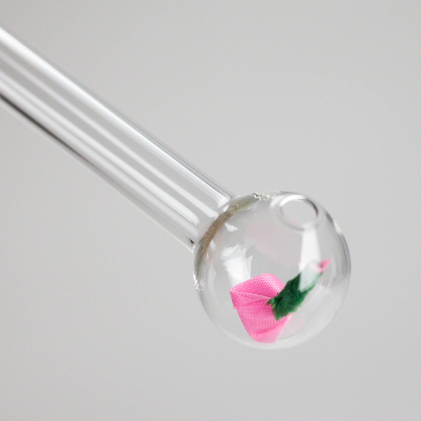 6" Clear Rose Oil Burner Pipe – Durable Glass – 4 Pack