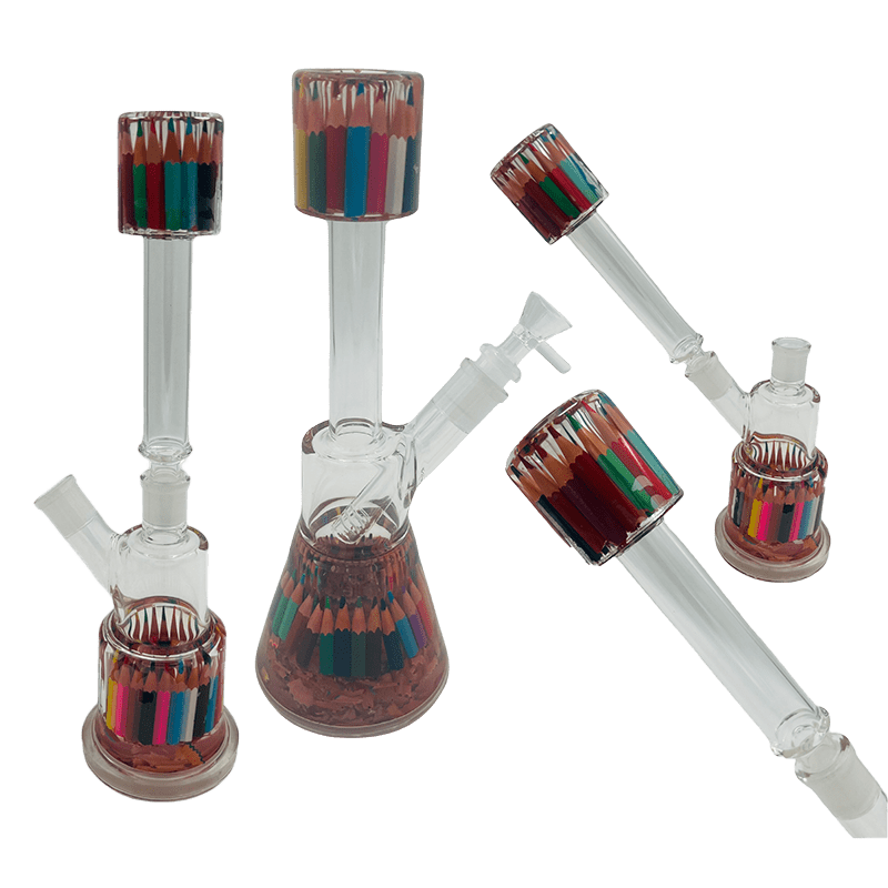 14" 2-Way Straight Glass Bong – Assorted Designs