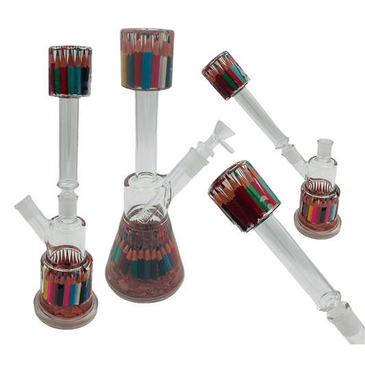 14" 2-Way Straight Glass Bong – Assorted Designs