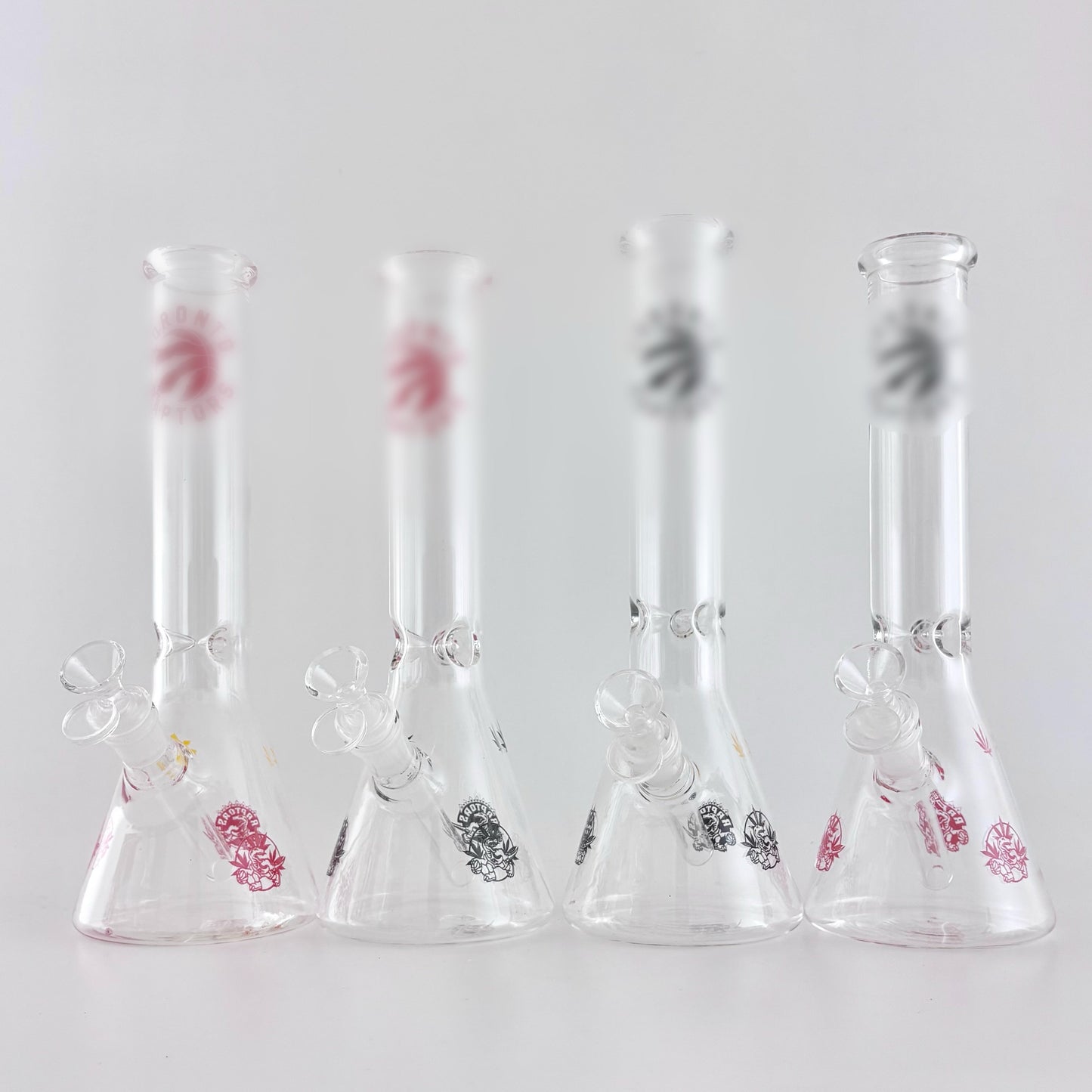 12" Toronto-Themed Beaker Bongs – 4mm Thick Glass