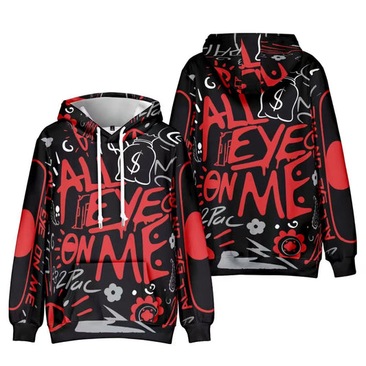 “All Eye On Me” Graphic Hoodie - Black & Red