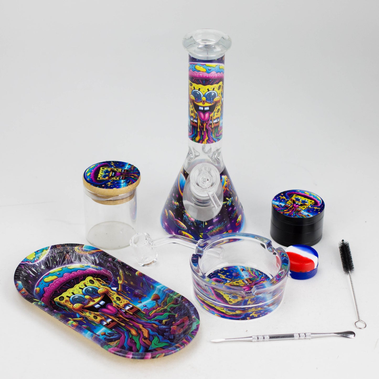 10-in-1 Smoke Set with Weed Design Complete Smoking Kit