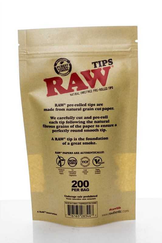 Raw Rolling paper pre-rolled filter tips 200