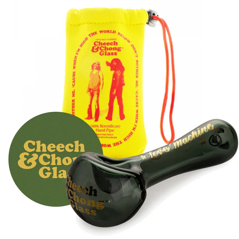 Cheech & Chong® Glass | 4.5" Smoke Love Machine Hand Pipe W/Ash Catcher Mouthpiece
