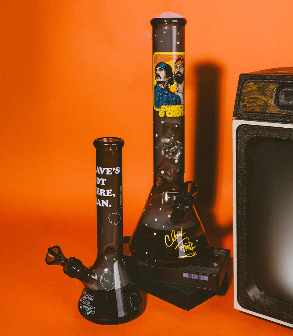 Cheech & Chong® Glass | 10" Dave's Not Here, Man Beaker Base Water Pipe [CC159]