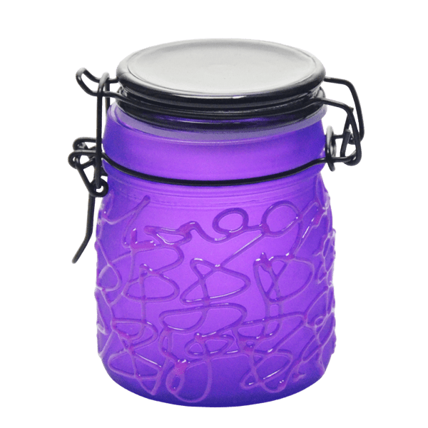 Spider Web Design Glass Storage Jar – Purple-Multiple Sizes Available [SMKZ-139]