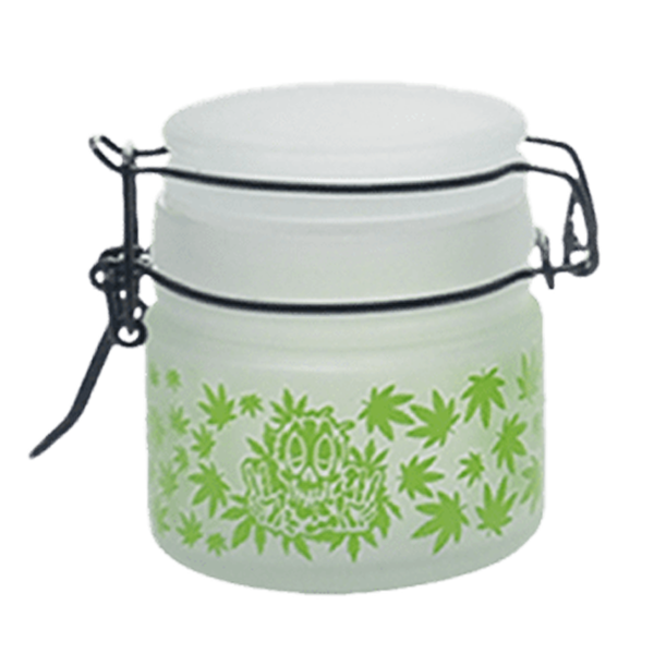 Green Leaf Glass Storage Jar-Multiple Sizes Available [SMKZ-144]