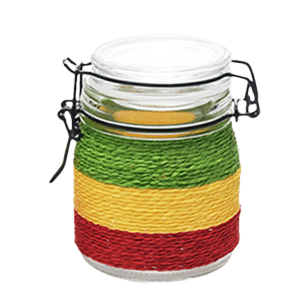 Rasta Colorful Glass Storage Jar – Multiple Sizes Available [SMKZ-146]