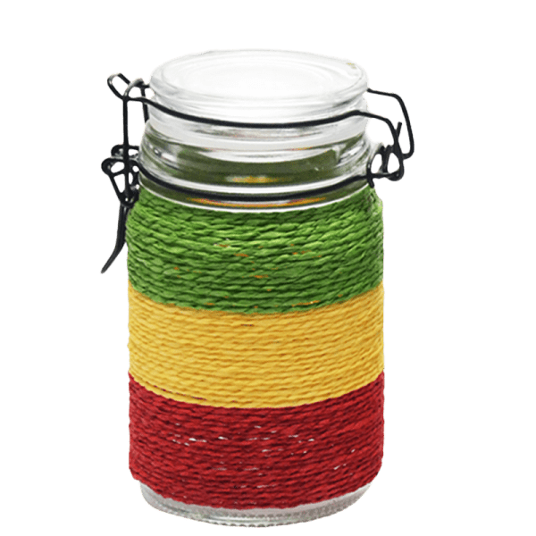 Rasta Colorful Glass Storage Jar – Multiple Sizes Available [SMKZ-146]