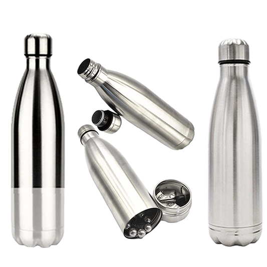 700ml Thermos Bottle with Lid – Dual Function Hidden Compartment (Silver) [SMKZ-147]
